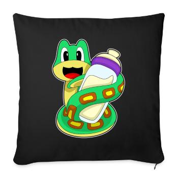 Lait de bébé Snake - Housse de coussin décorative 45 x 45 cm - noir - Devant
