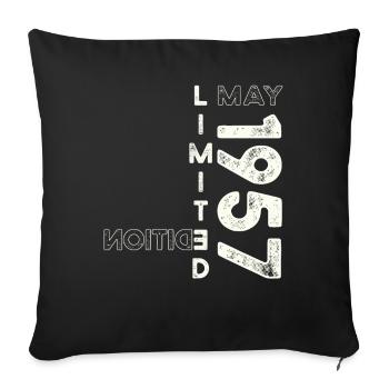 66th Birthday Man Legendary May Born 1957 - Sofa pillowcase 17,3'' x 17,3'' (45 x 45 cm) - black - Front