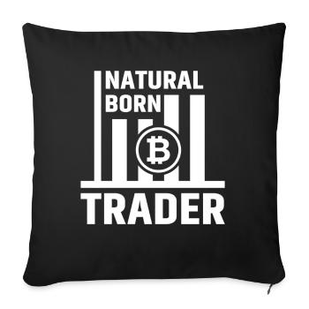 Bitcoin Trader Trading BTC - Housse de coussin décorative 45 x 45 cm - noir - Devant