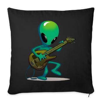 Guitariste extraterrestre - Housse de coussin décorative 45 x 45 cm - noir - Devant
