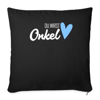 Onkel Geschenk - Du wirst Onkel - Sofakissenbezug 45 x 45 cm - Schwarz - Vorne