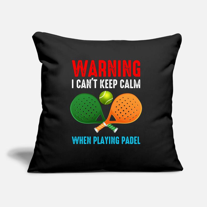 Warning I Cant Keep Calm When Playing Padel Sofa pillowcase 17,3'' x 17,3'' (45 x 45 cm)
