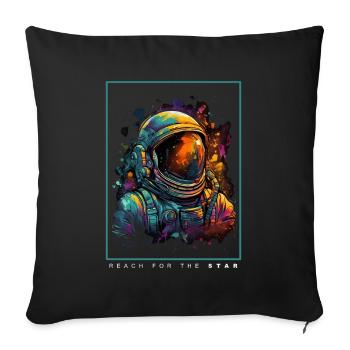 Vêtements d’astronaute de sortie dans l’espace - Housse de coussin décorative 45 x 45 cm - noir - Devant