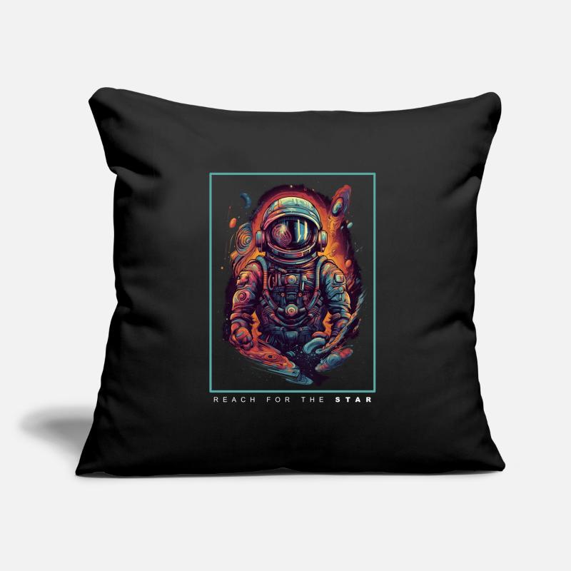 Astronaute abstrait coloré dans l’espace Housse de coussin décorative 45 x 45 cm