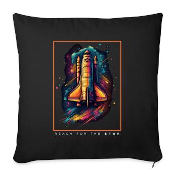 Cadeau spatial de vaisseau spatial de la navette spatiale - Housse de coussin décorative 45 x 45 cm - noir - Devant
