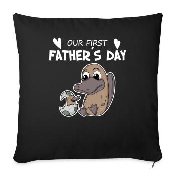 Father's Day - First Father's Day Gift - Sofa pillowcase 17,3'' x 17,3'' (45 x 45 cm) - black - Front