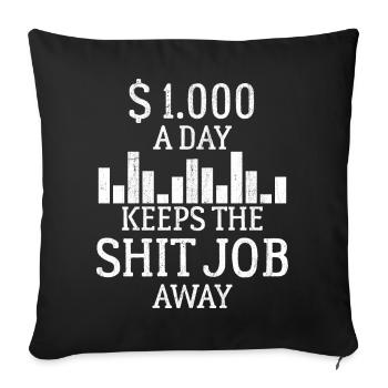 Is it Monday Yet Investor Trading Stock Market - Sofa pillowcase 17,3'' x 17,3'' (45 x 45 cm) - black - Front