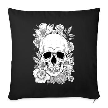 Cadeau d’art floral floral esthétique - Housse de coussin décorative 45 x 45 cm - noir - Devant