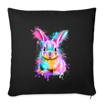 Rabbit Rabbit Colorful - Sofa pillowcase 17,3'' x 17,3'' (45 x 45 cm) - black - Front