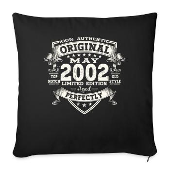 21st Birthday Man Original May Vintage 2002 - Sofa pillowcase 17,3'' x 17,3'' (45 x 45 cm) - black - Front