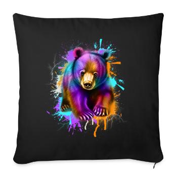 Little Bear Colorful - Sofa pillowcase 17,3'' x 17,3'' (45 x 45 cm) - black - Front