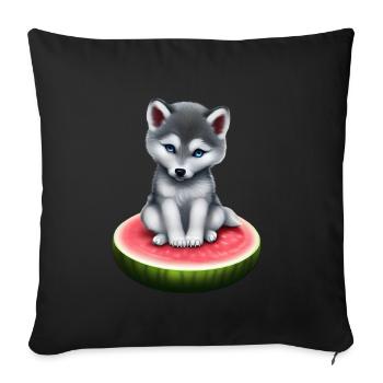 Loup de pastèque - Housse de coussin décorative 45 x 45 cm - noir - Devant