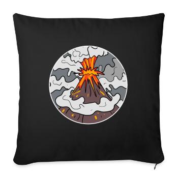Vulkan Berg Kreis Berge Vulkane - Sofakissenbezug 45 x 45 cm - Schwarz - Vorne