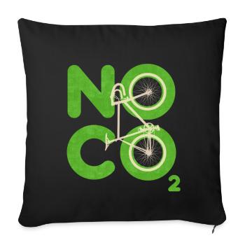 No CO2 - Sofa pillowcase 17,3'' x 17,3'' (45 x 45 cm) - black - Front