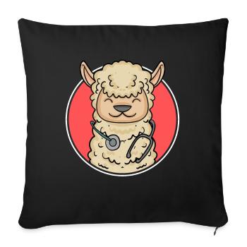 Alpaga Docteur Docteur - Housse de coussin décorative 45 x 45 cm - noir - Devant
