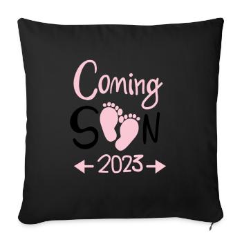 Pregnant 2023 - Sofa pillowcase 17,3'' x 17,3'' (45 x 45 cm) - black - Front
