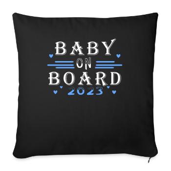 Pregnant 2023 - Sofa pillowcase 17,3'' x 17,3'' (45 x 45 cm) - black - Front