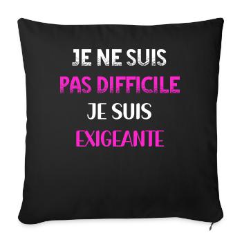 Pas difficile exigeante PNK WE - Housse de coussin décorative 45 x 45 cm - noir - Devant