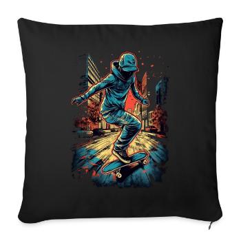 Cool Skater Skateboard - Sofa pillowcase 17,3'' x 17,3'' (45 x 45 cm) - black - Front