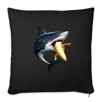 Le requin mange de la banane - Housse de coussin décorative 45 x 45 cm - noir - Devant