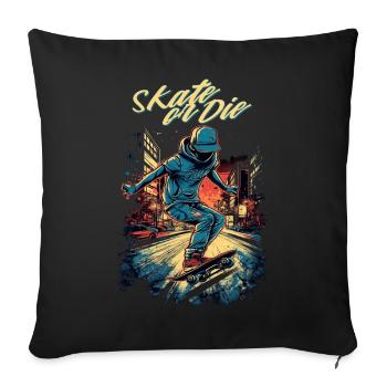 Skateboarder Skateboard Skate Skater - Sofa pillowcase 17,3'' x 17,3'' (45 x 45 cm) - black - Front