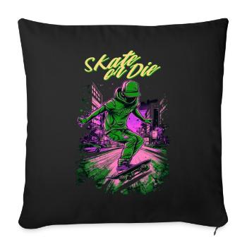 Skateboarder Skateboard Skate Skater - Sofa pillowcase 17,3'' x 17,3'' (45 x 45 cm) - black - Front