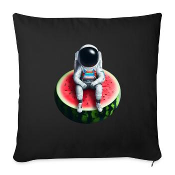 Astronaute sur pastèque - Housse de coussin décorative 45 x 45 cm - noir - Devant