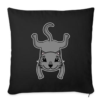 Handstand Cat Gymnastique Headstand Gymnastique - Housse de coussin décorative 45 x 45 cm - noir - Devant