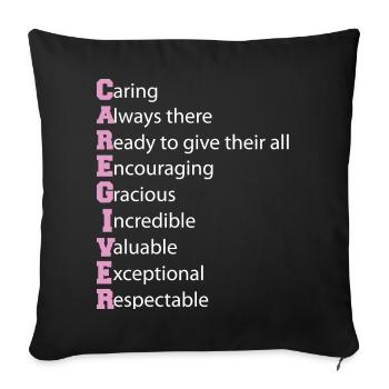 Caregiver Definition Elderly Caregiving Carer - Sofa pillowcase 17,3'' x 17,3'' (45 x 45 cm) - black - Front