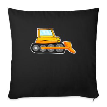 Excavator Construction Site Excavator Driver - Sofa pillowcase 17,3'' x 17,3'' (45 x 45 cm) - black - Front
