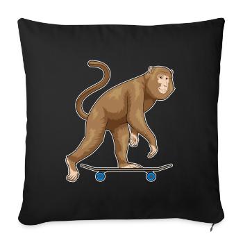 Monkey Skater Skateboard - Housse de coussin décorative 45 x 45 cm - noir - Devant