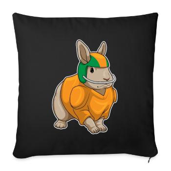 Rabbit American Football Sports - Sofa pillowcase 17,3'' x 17,3'' (45 x 45 cm) - black - Front