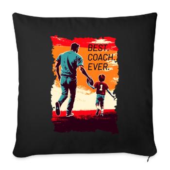 Cadeau de la fête des pères du football américain - Housse de coussin décorative 45 x 45 cm - noir - Devant