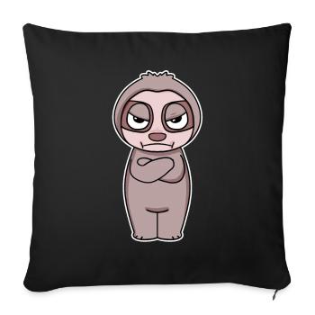No Desire - Sloth - Crossed Arms - Sofa pillowcase 17,3'' x 17,3'' (45 x 45 cm) - black - Front