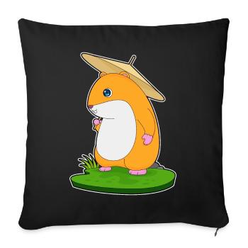 Hamster Umbrella - Sofa pillowcase 17,3'' x 17,3'' (45 x 45 cm) - black - Front
