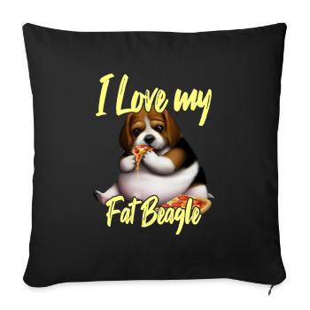 J’aime mon gros beagle - Housse de coussin décorative 45 x 45 cm - noir - Devant