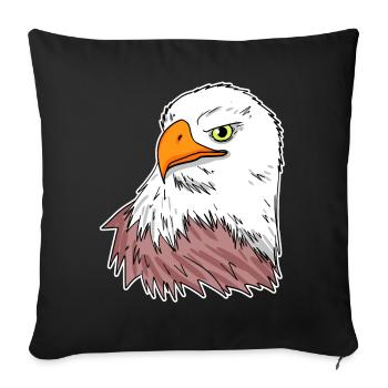 Oiseau aigle - Housse de coussin décorative 45 x 45 cm - noir - Devant