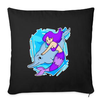 Mermaid - Sofa pillowcase 17,3'' x 17,3'' (45 x 45 cm) - black - Front