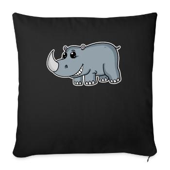 Rhinocéros Rhinocéros - Housse de coussin décorative 45 x 45 cm - noir - Devant