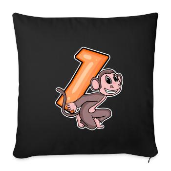 1 Birthday 1 Year Old with Animal Motif - One - Sofa pillowcase 17,3'' x 17,3'' (45 x 45 cm) - black - Front