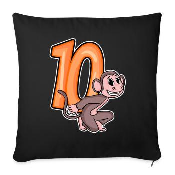 10 birthday 10 years old with animal motif - ten - Sofa pillowcase 17,3'' x 17,3'' (45 x 45 cm) - black - Front