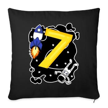 7 Birthday Boy Astronaut - seven years - Sofa pillowcase 17,3'' x 17,3'' (45 x 45 cm) - black - Front
