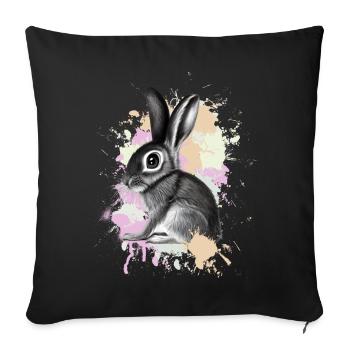 Rabbit Rabbit - Sofa pillowcase 17,3'' x 17,3'' (45 x 45 cm) - black - Front