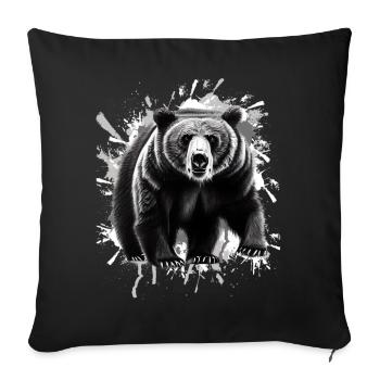 Bear - Sofa pillowcase 17,3'' x 17,3'' (45 x 45 cm) - black - Front