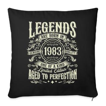 Vintage né en 1983 Legends Vintage Anniversaire - Housse de coussin décorative 45 x 45 cm - noir - Devant