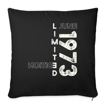 50th Birthday Man Original Juin Millésime 1973 - Housse de coussin décorative 45 x 45 cm - noir - Devant