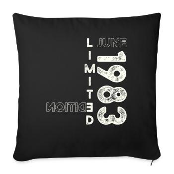 40th Birthday Man Original June Vintage 1983 - Sofa pillowcase 17,3'' x 17,3'' (45 x 45 cm) - black - Front