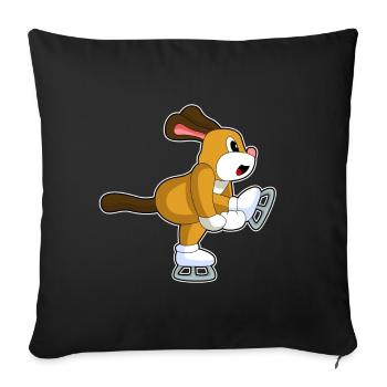 Patins à glace pour chiens - Housse de coussin décorative 45 x 45 cm - noir - Devant