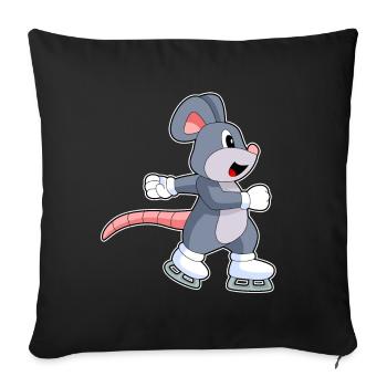 Mouse Ice Skating Skates - Sofa pillowcase 17,3'' x 17,3'' (45 x 45 cm) - black - Front