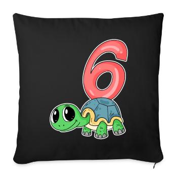 6 Birthday 6 years old with animal motif - six - Sofa pillowcase 17,3'' x 17,3'' (45 x 45 cm) - black - Front